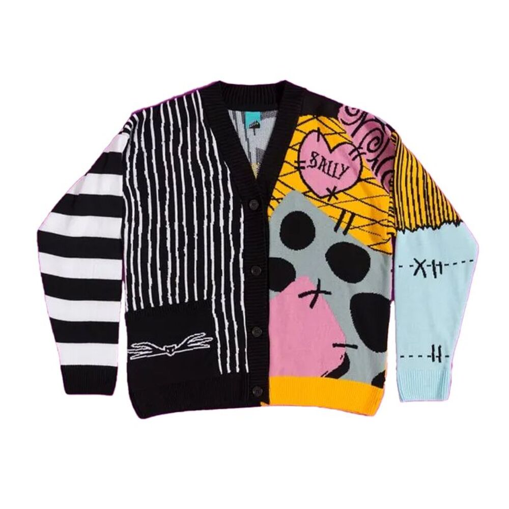 Nightmare Before Christmas Unisex Adult Patchwork Cardigan / Multicolored